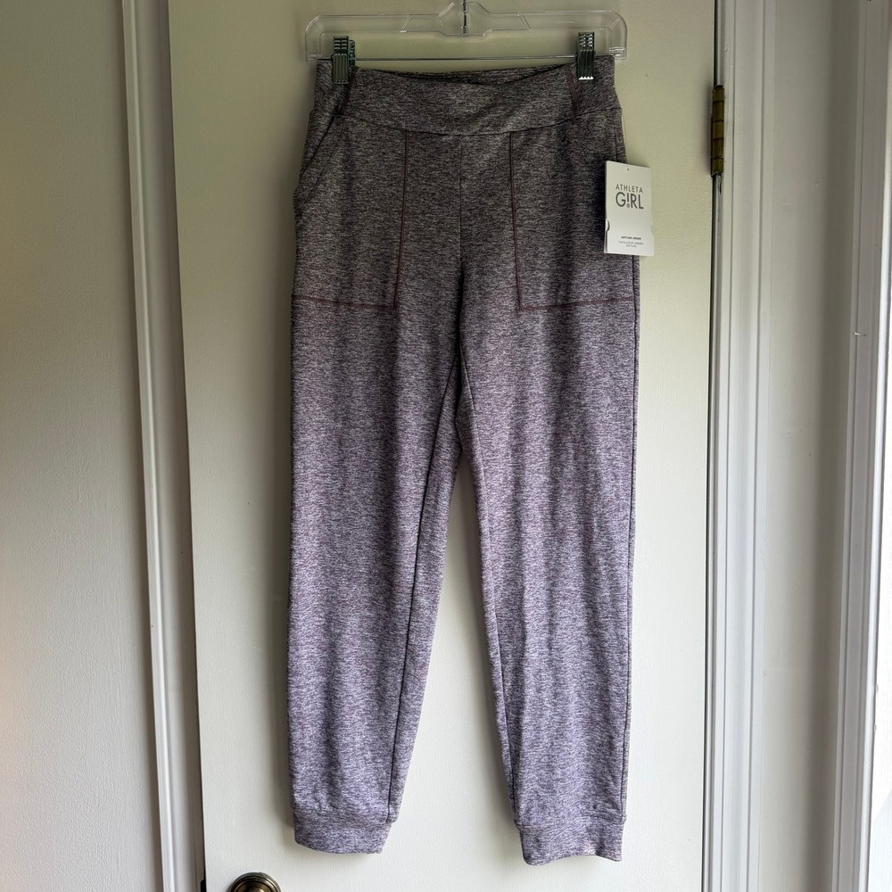 Athleta Girl Softluxe Jogger Pants XL 14 Heathered Purple Space Dye New